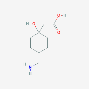 molecular formula C9H17NO3 B12836506 2-(4-(Aminomethyl)-1-hydroxycyclohexyl)acetic acid 