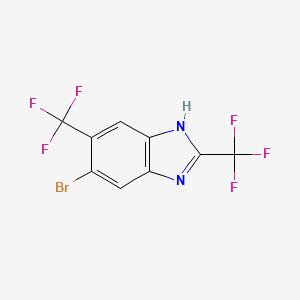 molecular formula C9H3BrF6N2 B12836541 5-Bromo-2,6-bis(trifluoromethyl)-1H-benzimidazole 