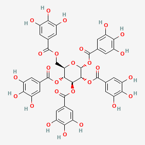 molecular formula C41H32O26 B12836584 (2R,3R,4S,5R,6R)-6-(((3,4,5-Trihydroxybenzoyl)oxy)methyl)tetrahydro-2H-pyran-2,3,4,5-tetrayl tetrakis(3,4,5-trihydroxybenzoate) 