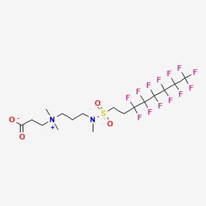 molecular formula C17H23F13N2O4S B12836586 1-Propanaminium, N-(2-carboxyethyl)-N,N-dimethyl-3-[methyl[(3,3,4,4,5,5,6,6,7,7,8,8,8-tridecafluorooctyl)sulfonyl]amino]-, inner salt CAS No. 66008-72-8