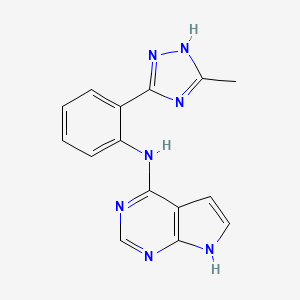 N-[2-(5-methyl-4H-1,2,4-triazol-3-yl)phenyl]-7H-pyrrolo[2,3-d]pyrimidin-4-amine