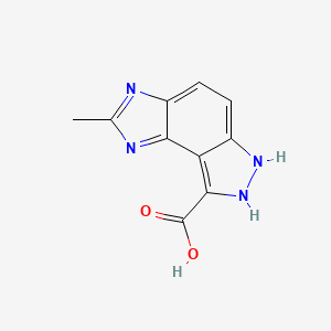 molecular formula C10H8N4O2 B12836608 2-Methyl-1,6-dihydroimidazo[4,5-e]indazole-8-carboxylic acid 