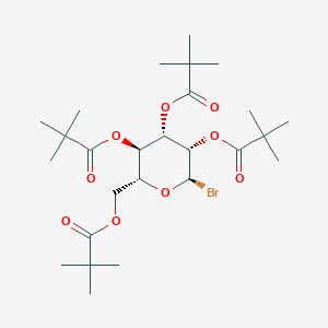 molecular formula C26H43BrO9 B12836610 [(2R,3R,4S,5S,6R)-6-bromo-3,4,5-tris(2,2-dimethylpropanoyloxy)tetrahydropyran-2-yl]methyl 2,2-dimethylpropanoate 