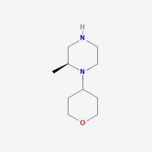 molecular formula C10H20N2O B12836611 (2S)-2-methyl-1-(oxan-4-yl)piperazine 