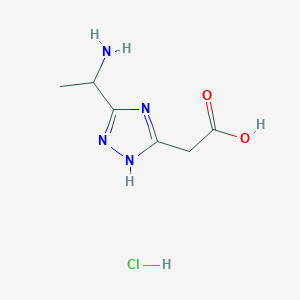 2-(5-(1-Aminoethyl)-4H-1,2,4-triazol-3-yl)acetic acid hydrochloride