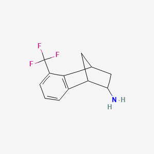 molecular formula C12H12F3N B12836624 3-(Trifluoromethyl)tricyclo[6.2.1.02,7]undeca-2(7),3,5-trien-9-amine 