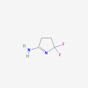 molecular formula C4H6F2N2 B12836628 2,2-Difluoro-3,4-dihydro-2H-pyrrol-5-amine 