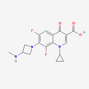 molecular formula C17H17F2N3O3 B12836635 1-Cyclopropyl-6,8-difluoro-7-(3-(methylamino)azetidin-1-yl)-4-oxo-1,4-dihydroquinoline-3-carboxylic acid CAS No. 124668-42-4