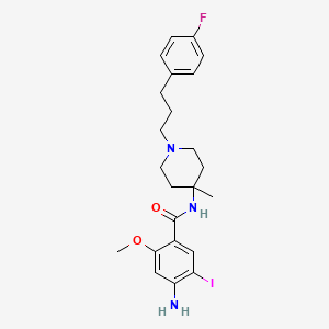 4-amino-N-[1-[3-(4-fluorophenyl)propyl]-4-methylpiperidin-4-yl]-5-iodo-2-methoxybenzamide