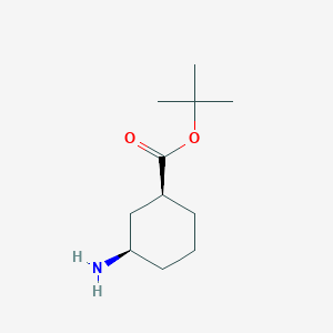 molecular formula C11H21NO2 B12836696 tert-Butyl (1S,3R)-3-aminocyclohexane-1-carboxylate 