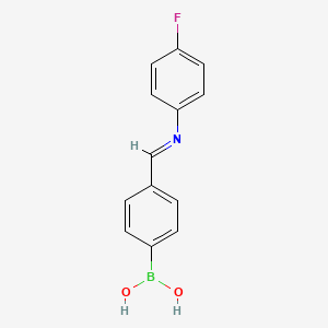 molecular formula C13H11BFNO2 B12836718 4-{[(4-Fluorophenyl)imino]methyl}benzeneboronic acid 