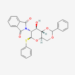 2-((4AR,6S,7R,8R,8aS)-8-hydroxy-2-phenyl-6-(phenylthio)hexahydropyrano[3,2-d][1,3]dioxin-7-yl)isoindoline-1,3-dione