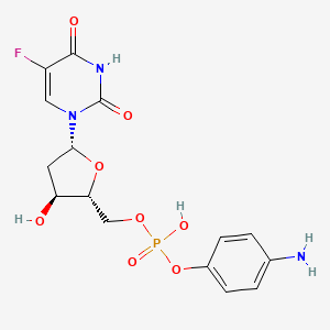 molecular formula C15H17FN3O8P B12836892 2'-Deoxy-5-fluorouridine-5'-(4-aminophenyl)monophosphate 