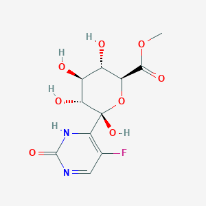 molecular formula C11H13FN2O8 B12836901 Methyl (2S,3S,4S,5R,6R)-6-(5-fluoro-2-oxo-1,2-dihydropyrimidin-4-yl)-3,4,5,6-tetrahydroxytetrahydro-2H-pyran-2-carboxylate 