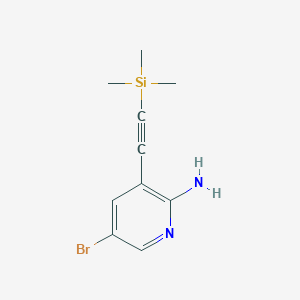 molecular formula C10H13BrN2Si B1283692 5-溴-3-((三甲基硅基)乙炔基)吡啶-2-胺 CAS No. 905966-34-9