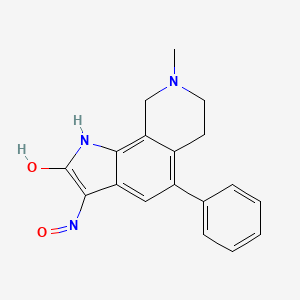 molecular formula C18H17N3O2 B12836945 3-(Hydroxyimino)-8-methyl-5-phenyl-6,7,8,9-tetrahydro-1H-pyrrolo[3,2-h]isoquinolin-2(3H)-one 