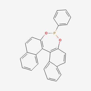 molecular formula C26H17O2P B12836975 13-phenyl-12,14-dioxa-13-phosphapentacyclo[13.8.0.02,11.03,8.018,23]tricosa-1(15),2(11),3,5,7,9,16,18,20,22-decaene 