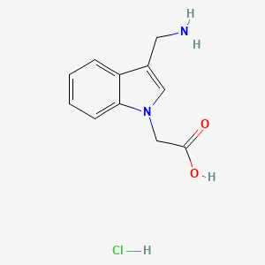 molecular formula C11H13ClN2O2 B12836977 (3-Aminomethyl-indol-1-yl)acetic acid hydrochloride 