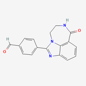 molecular formula C17H13N3O2 B12836985 4-(6-Oxo-6,7,8,9-tetrahydro-2,7,9a-triazabenzo[cd]azulen-1-yl)benzaldehyde 