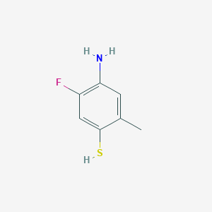 molecular formula C7H8FNS B12837085 4-Amino-5-fluoro-2-methylbenzenethiol CAS No. 745753-02-0