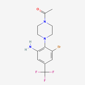 molecular formula C13H15BrF3N3O B12837099 2-(4-Acetylpiperazin-1-yl)-3-bromo-5-(trifluoromethyl)aniline 