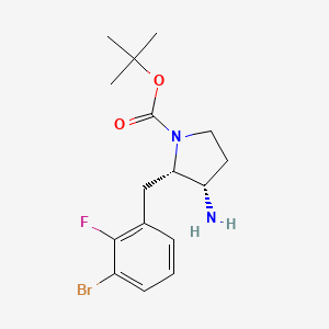 molecular formula C16H22BrFN2O2 B12837140 (2S,3S)-tert-Butyl 3-amino-2-(3-bromo-2-fluorobenzyl)pyrrolidine-1-carboxylate 