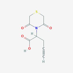 molecular formula C9H9NO4S B12837177 2-(3,5-Dioxothiomorpholin-4-yl)pent-4-ynoic acid 