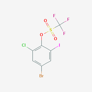 molecular formula C7H2BrClF3IO3S B12837184 4-Bromo-2-chloro-6-iodophenyl trifluoromethanesulphonate 