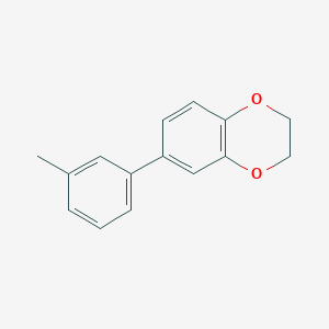 molecular formula C15H14O2 B12837199 6-(3-Methylphenyl)-2,3-dihydro-1,4-benzodioxine 