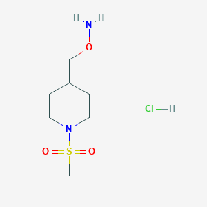 molecular formula C7H17ClN2O3S B12837207 O-((1-(methylsulfonyl)piperidin-4-yl)methyl)hydroxylamine hydrochloride 