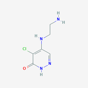 molecular formula C6H9ClN4O B1283729 5-[(2-Aminoethyl)amino]-4-chloro-2,3-dihydropyridazin-3-one 