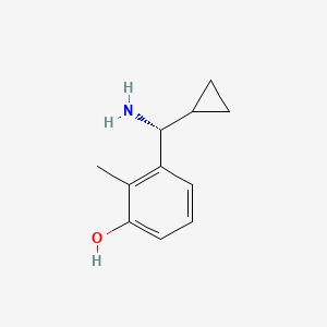 molecular formula C11H15NO B12837305 (R)-3-(amino(cyclopropyl)methyl)-2-methylphenol 