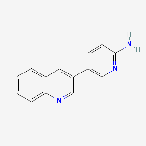 molecular formula C14H11N3 B12837360 5-(3-Quinolinyl)-2-pyridinamine 