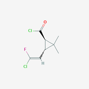 molecular formula C8H9Cl2FO B12837377 (1R,3S)-3-[(E)-2-chloro-2-fluoroethenyl]-2,2-dimethylcyclopropane-1-carbonyl chloride 