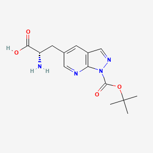 molecular formula C14H18N4O4 B12837393 (S)-2-Amino-3-(1-(tert-butoxycarbonyl)-1H-pyrazolo[3,4-b]pyridin-5-yl)propanoic acid 