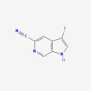 molecular formula C8H4IN3 B12837396 3-iodo-1H-pyrrolo[2,3-c]pyridine-5-carbonitrile 