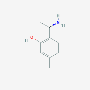 molecular formula C9H13NO B12837412 (S)-2-(1-Aminoethyl)-5-methylphenol 