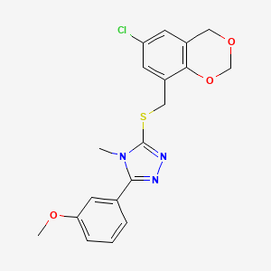 3-(((6-Chloro-4H-benzo[d][1,3]dioxin-8-yl)methyl)thio)-5-(3-methoxyphenyl)-4-methyl-4H-1,2,4-triazole