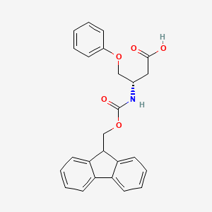 molecular formula C25H23NO5 B12837444 (S)-3-((((9H-Fluoren-9-yl)methoxy)carbonyl)amino)-4-phenoxybutanoic acid 