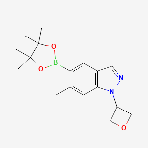 molecular formula C17H23BN2O3 B12837448 6-methyl-1-(oxetan-3-yl)-5-(4,4,5,5-tetramethyl-1,3,2-dioxaborolan-2-yl)-1H-indazole 