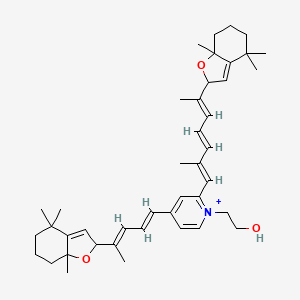 1-(2-Hydroxyethyl)-2-((1E,3E,5E)-2-methyl-6-(4,4,7a-trimethyl-2,4,5,6,7,7a-hexahydrobenzofuran-2-yl)hepta-1,3,5-trien-1-yl)-4-((1E,3E)-4-(4,4,7a-trimethyl-2,4,5,6,7,7a-hexahydrobenzofuran-2-yl)penta-1,3-dien-1-yl)pyridin-1-ium