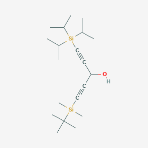 molecular formula C20H38OSi2 B12837485 1-(tert-Butyldimethylsilyl)-5-(triisopropylsilyl)-1,4-pentadiyn-3-ol 