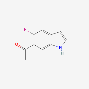 molecular formula C10H8FNO B12837519 1-(5-Fluoro-1H-indol-6-yl)ethan-1-one 