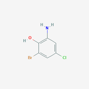 molecular formula C6H5BrClNO B1283752 2-Amino-6-bromo-4-chlorophenol CAS No. 179314-60-4