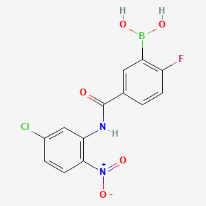 molecular formula C13H9BClFN2O5 B12837651 5-(5-Chloro-2-nitrophenylcarbamoyl)-2-fluorobenzeneboronic acid 