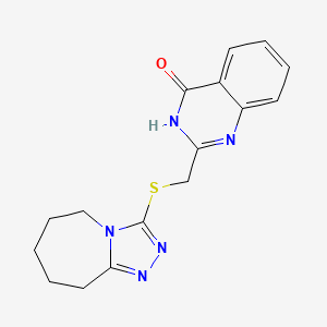 molecular formula C16H17N5OS B12837657 2-(((6,7,8,9-Tetrahydro-5H-[1,2,4]triazolo[4,3-a]azepin-3-yl)thio)methyl)quinazolin-4(3H)-one 