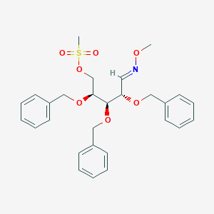 molecular formula C28H33NO7S B12837674 (2S,3R,4S,E)-2,3,4-Tris(benzyloxy)-5-(methoxyimino)pentyl methanesulfonate 