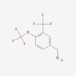 molecular formula C9H6F6O2 B12837682 4-(Trifluoromethoxy)-3-(trifluoromethyl)benzyl alcohol 