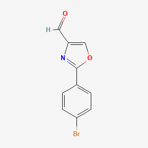 molecular formula C10H6BrNO2 B1283772 2-(4-溴苯基)噁唑-4-甲醛 CAS No. 55327-32-7