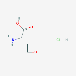 molecular formula C5H10ClNO3 B12837755 2-Amino-2-(oxetan-3-yl)acetic acid;hydrochloride 